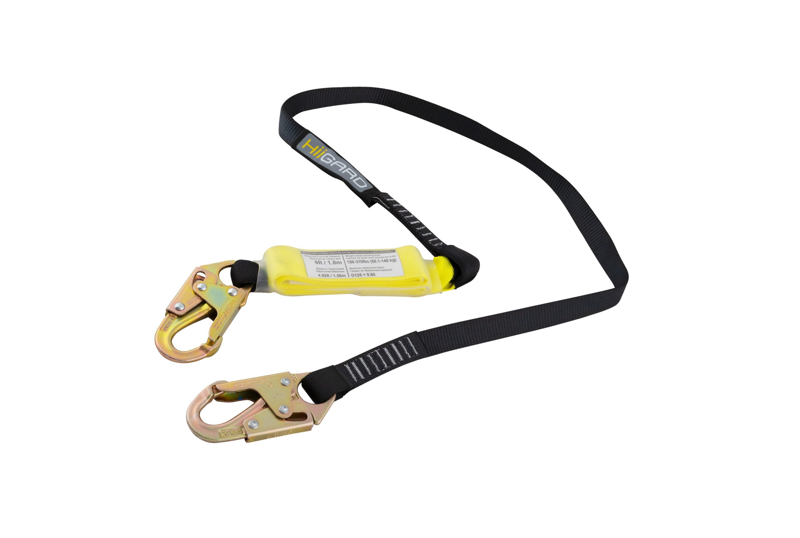 HiiGARD fall protection lanyard with small snap hooks
